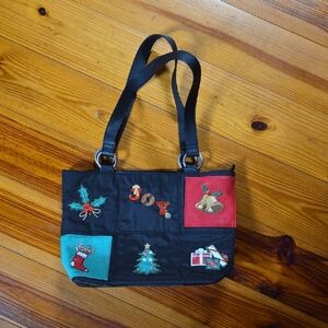 Rosetti Black Tote with Festive Patches